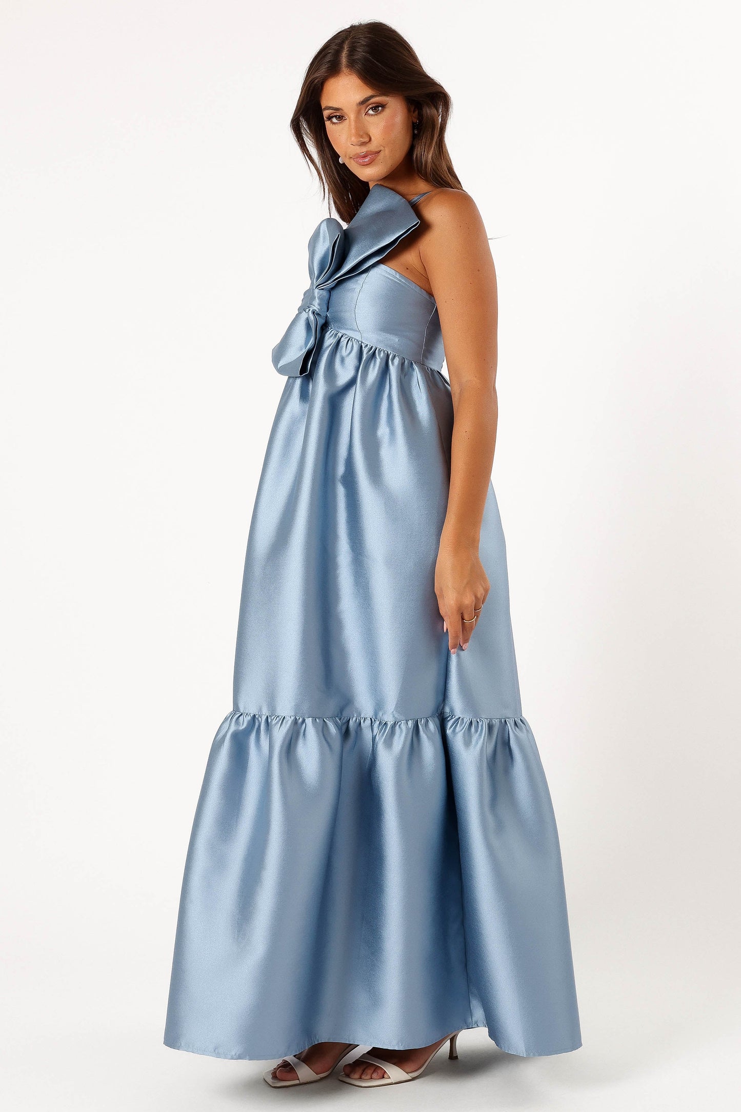 Robe de soirée longue à nœud – Bleu - vue 4 - Valerelle