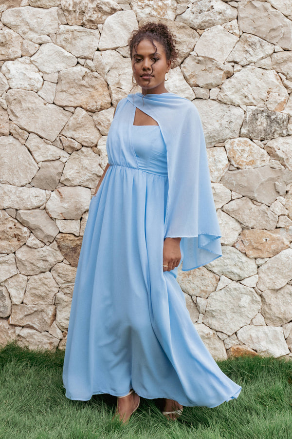 Robe d'invitée de mariage longue – Bleu - Valerelle