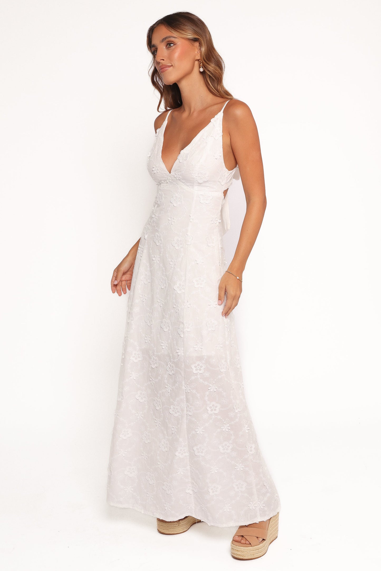Robe de demoiselle d'honneur longue – Blanc - vue 4 - Valerelle