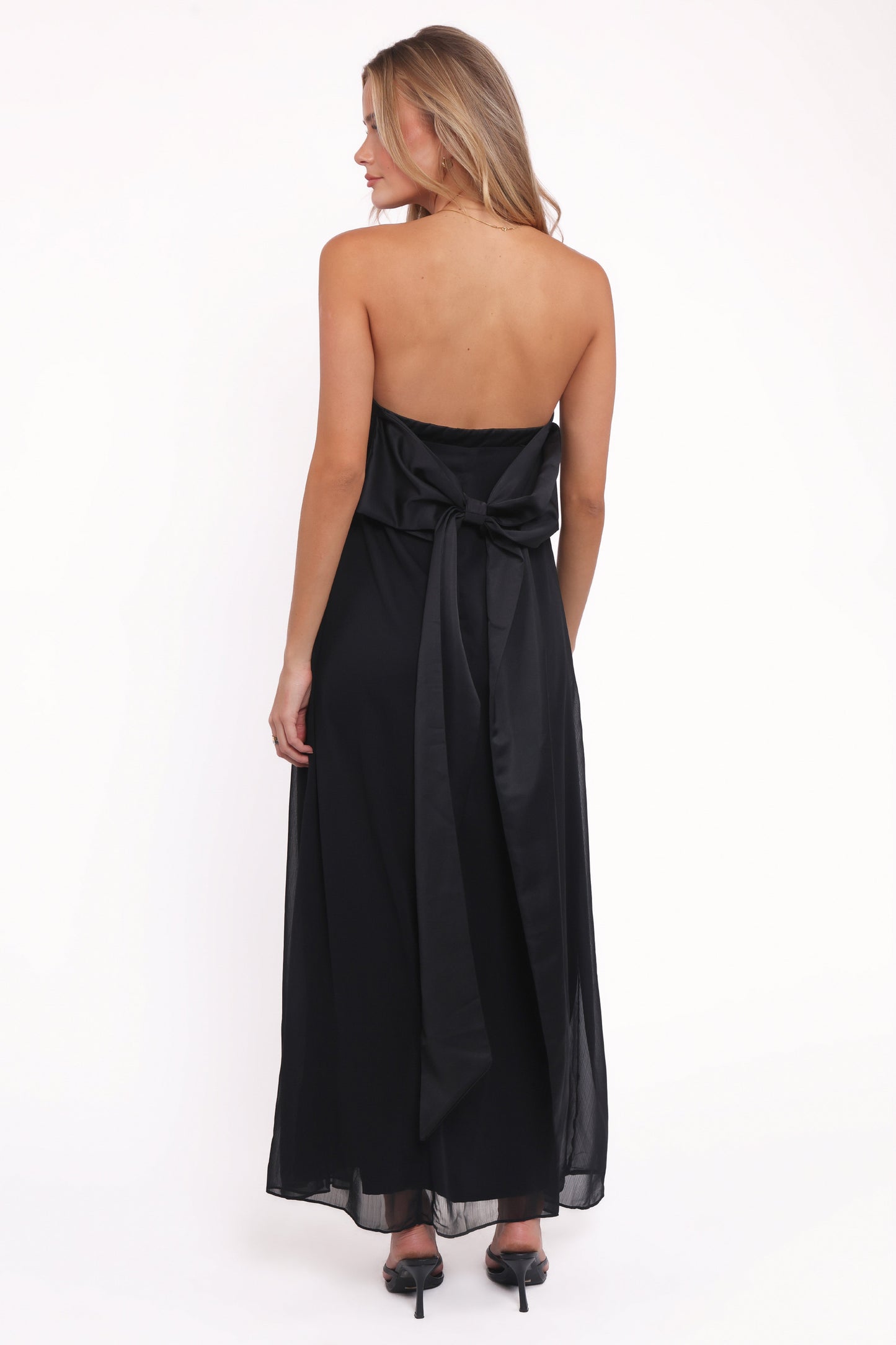 Robe de demoiselle d'honneur longue – Noir - vue 2 - Valerelle