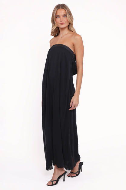 Robe de demoiselle d'honneur longue – Noir - Valerelle