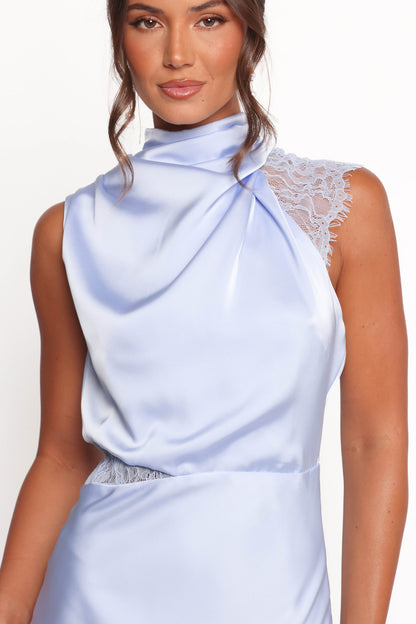 Robe d'invitée de mariage longue en dentelle – Bleu - vue 3 - Valerelle