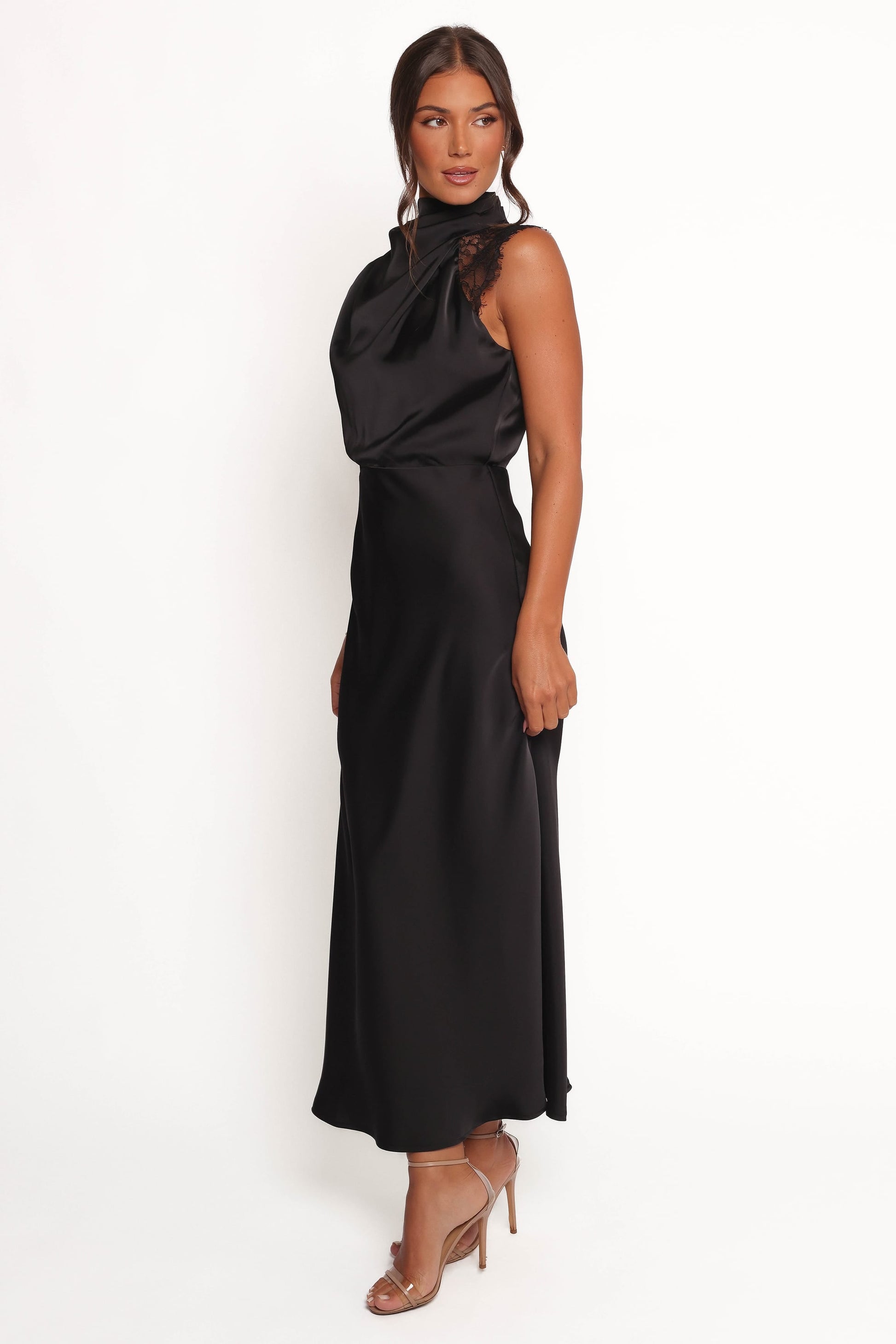 Robe d'invitée de mariage longue en dentelle – Noir - vue 4 - Valerelle