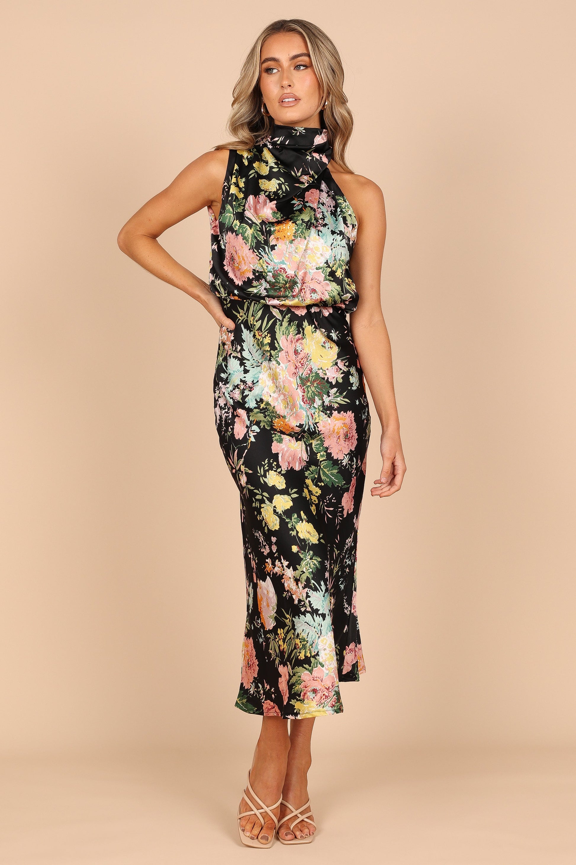 Robe de cocktail midi col licou – Imprimé floral - vue 2 - Valerelle