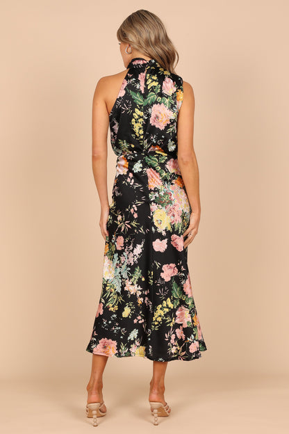 Robe de cocktail midi col licou – Imprimé floral - vue 3 - Valerelle