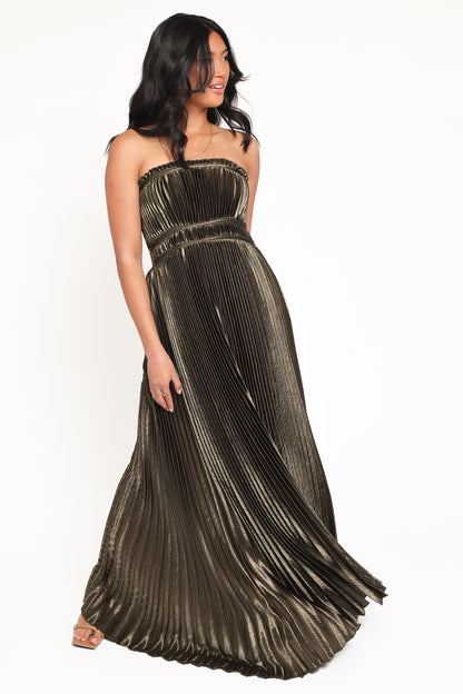 Robe de soirée longue bustier – Olive - Valerelle