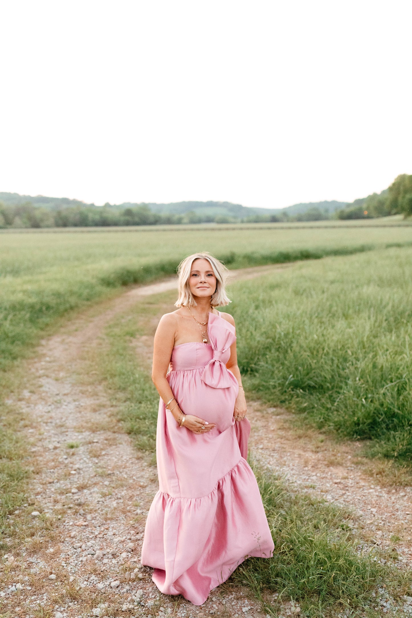 Robe de demoiselle d'honneur longue à nœud – Vieux rose - Valerelle