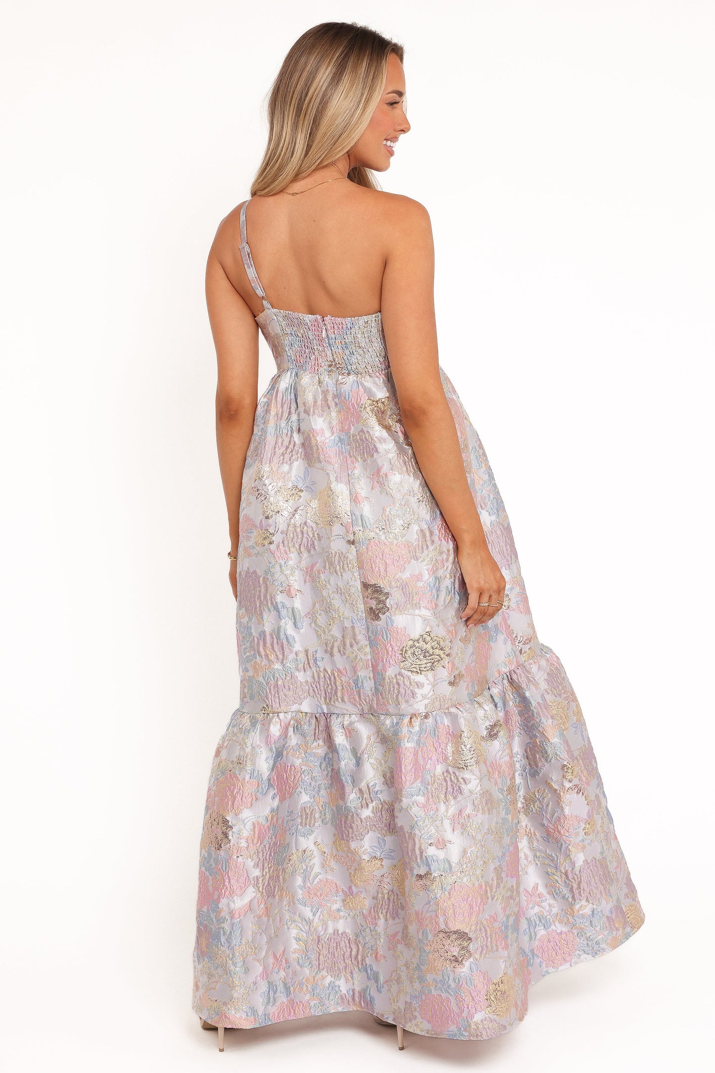 Robe d'invitée de mariage longue à nœud nœud devant – Imprimé floral - vue 4 - Valerelle