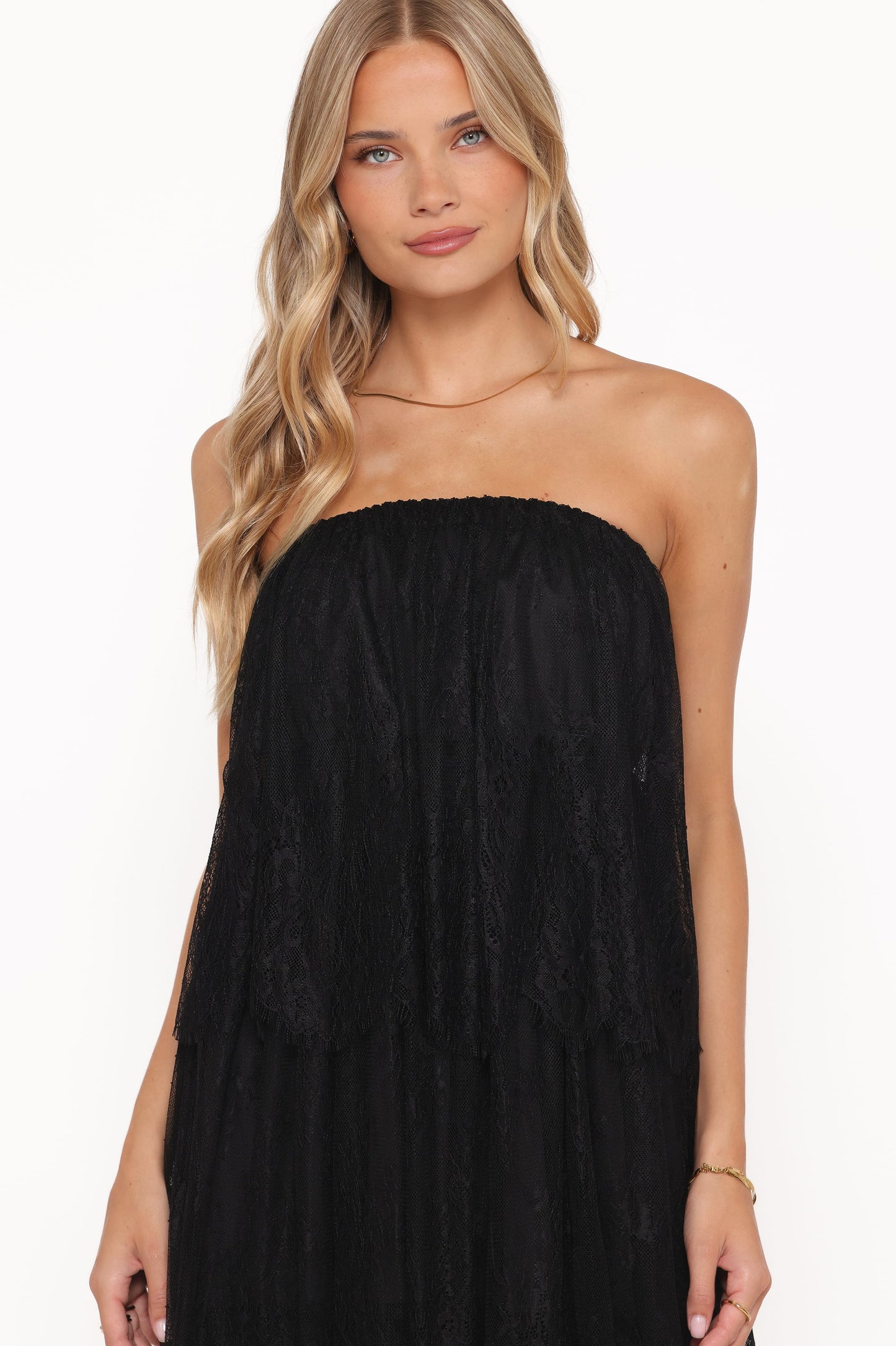 Robe de soirée longue en dentelle – Noir - vue 3 - Valerelle