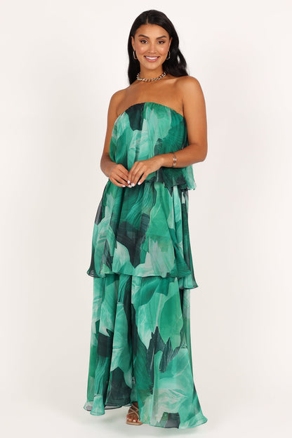 Robe de soirée longue bustier bustier – Imprimé floral - Valerelle