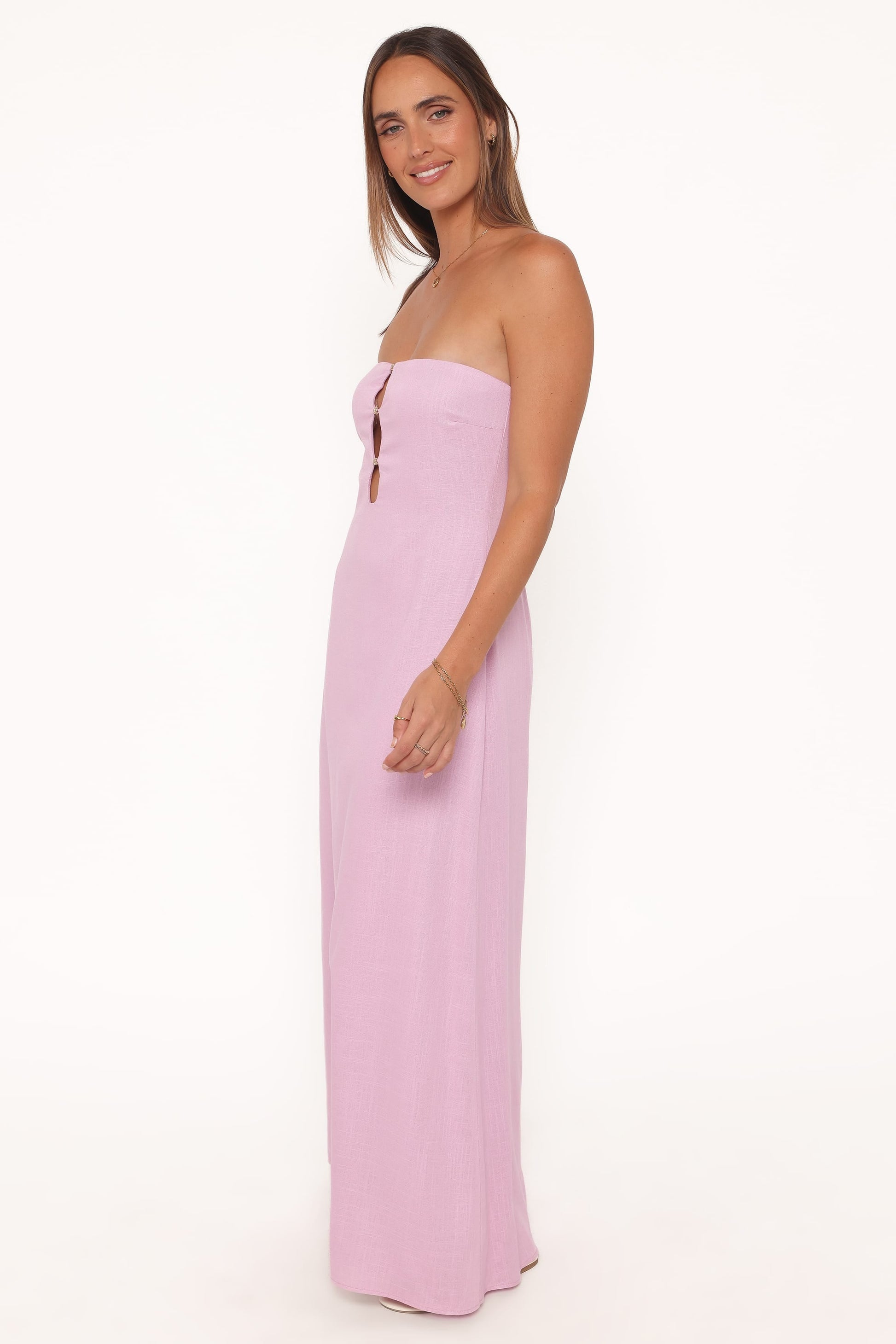 Robe de demoiselle d'honneur longue bustier – Lavande - vue 3 - Valerelle