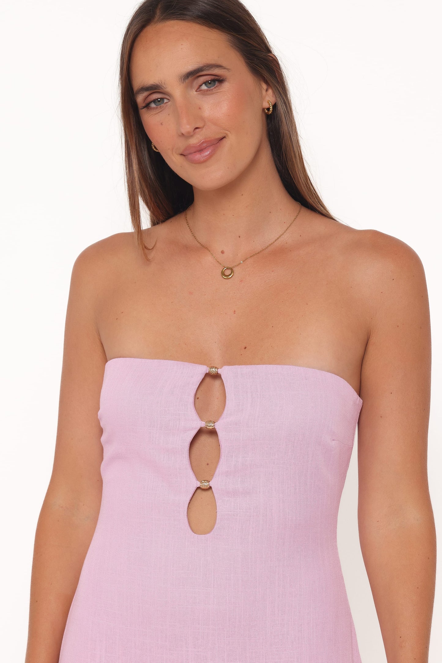 Robe de demoiselle d'honneur longue bustier – Lavande - vue 2 - Valerelle
