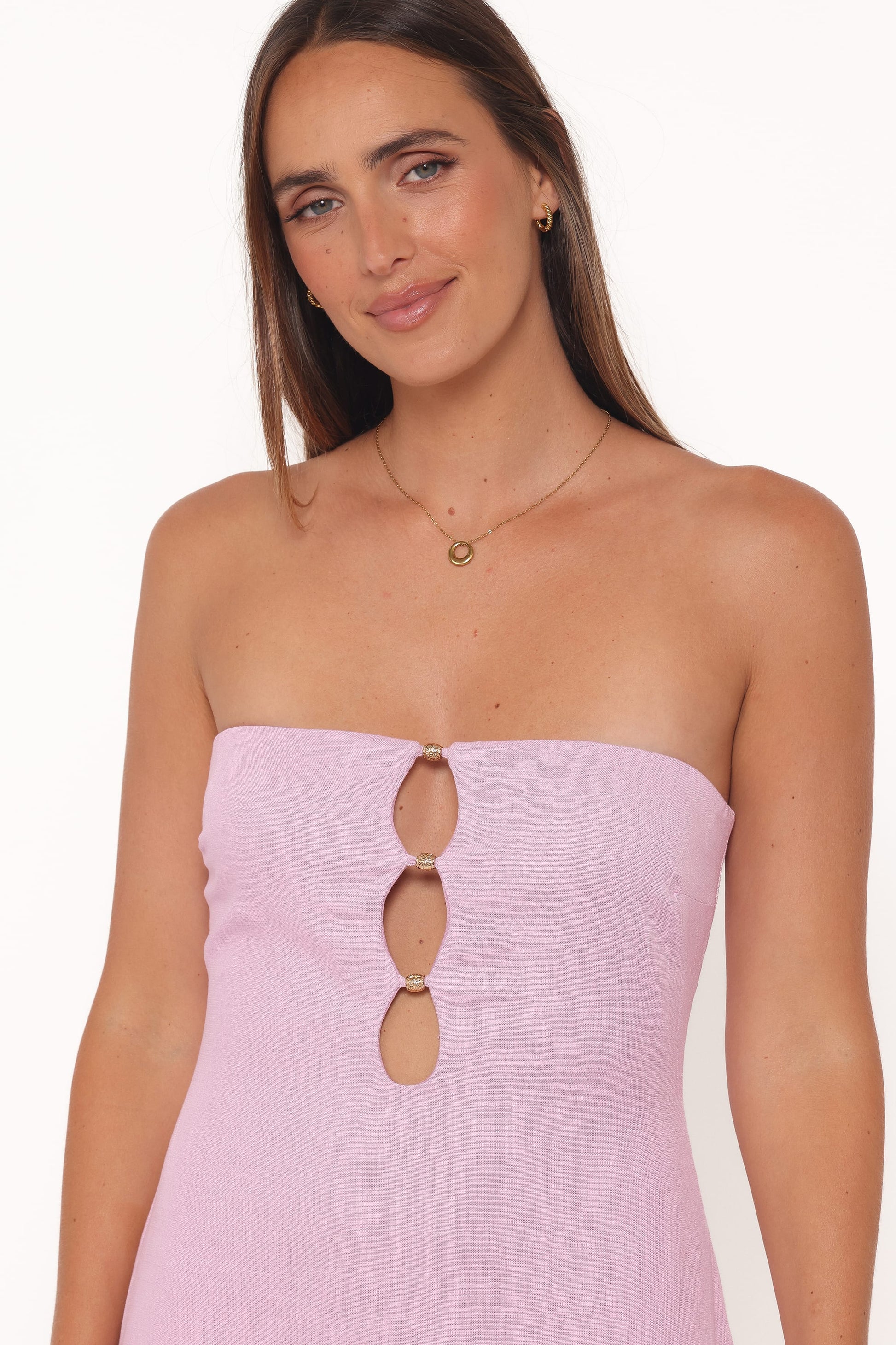 Robe de demoiselle d'honneur longue bustier – Lavande - vue 2 - Valerelle