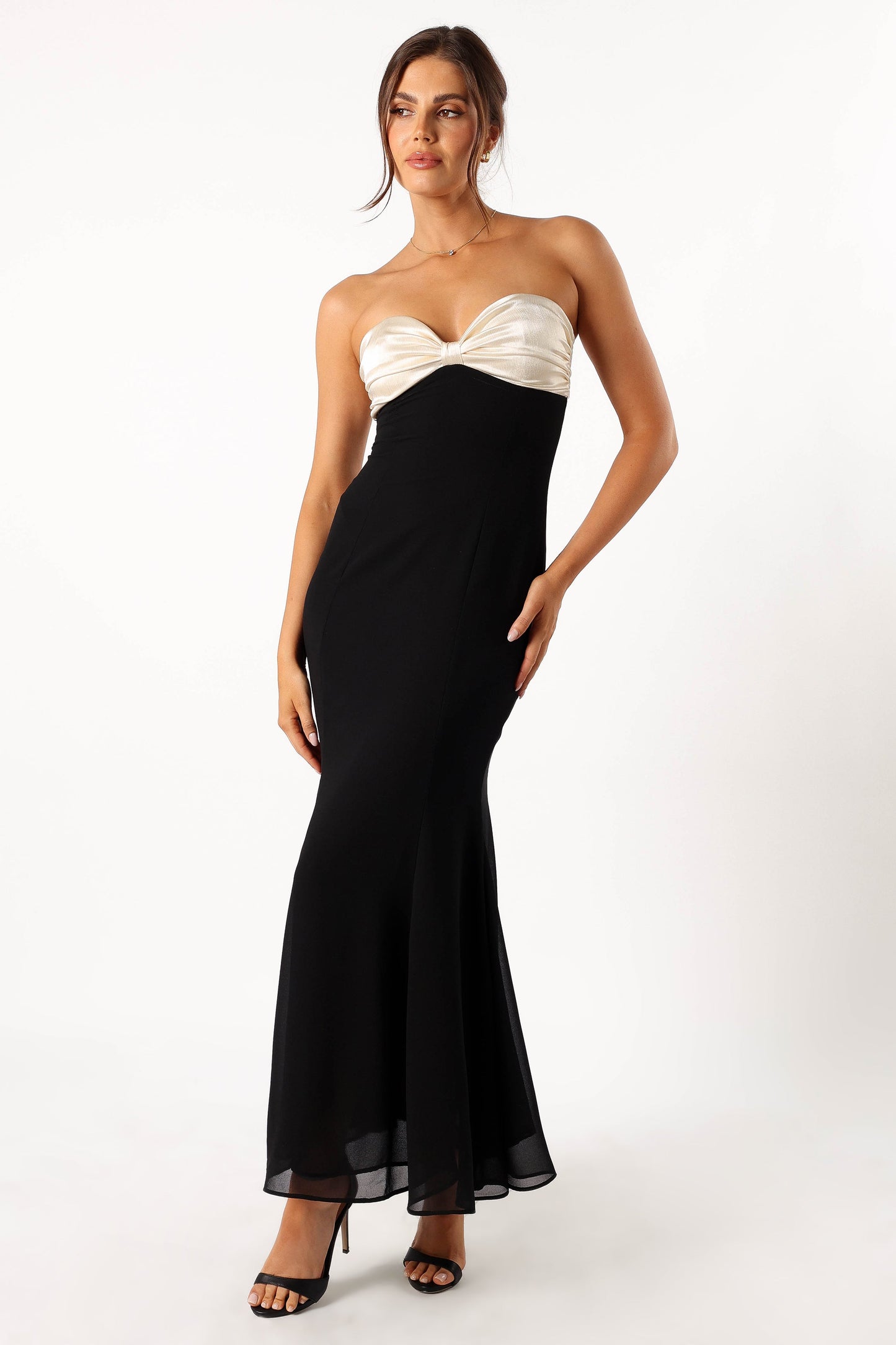 Robe de soirée longue bustier – Noir - vue 3 - Valerelle