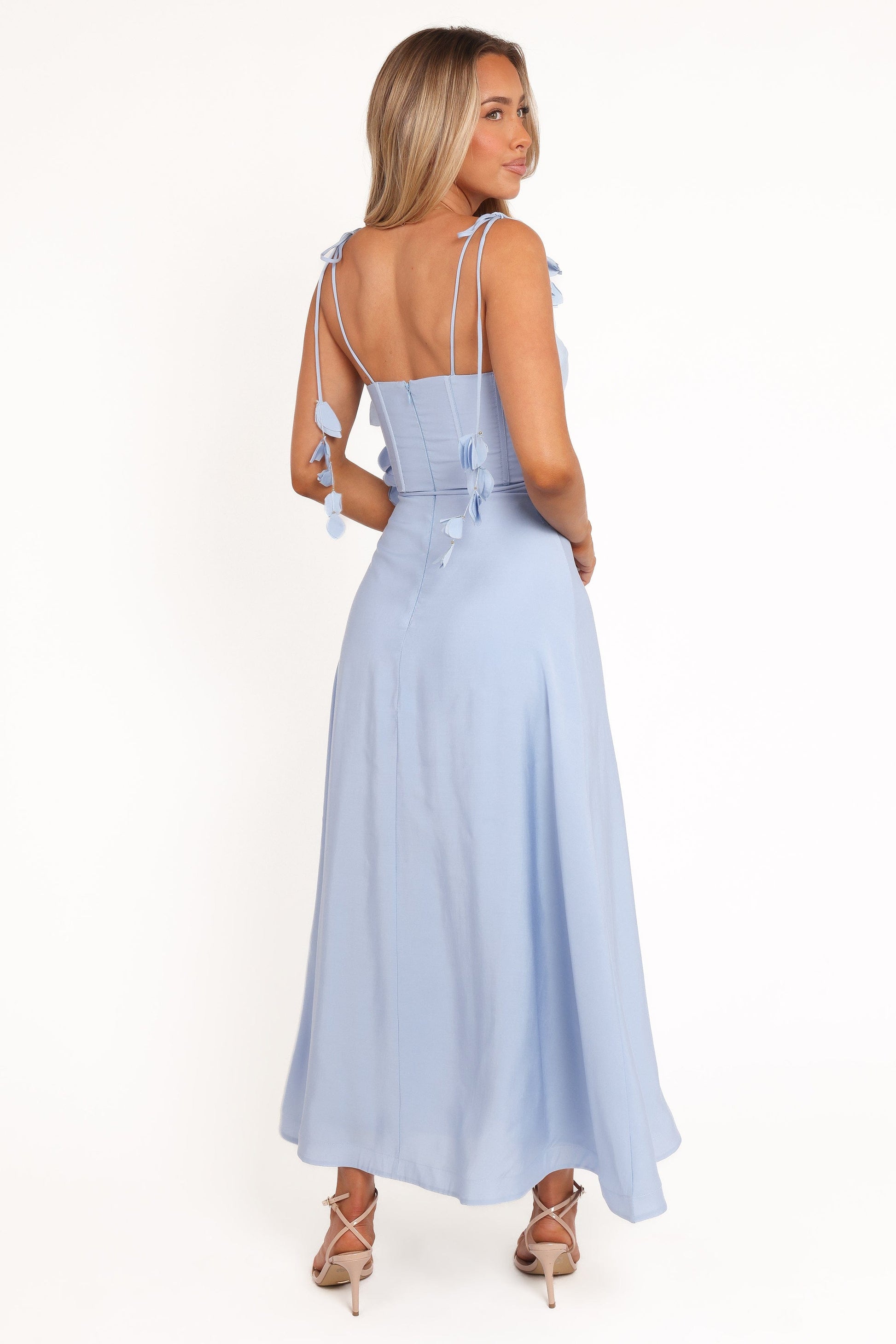 Robe d'invitée de mariage midi – Bleu - vue 3 - Valerelle