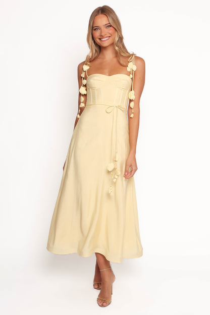 Robe d'invitée de mariage midi – Jaune - vue 2 - Valerelle