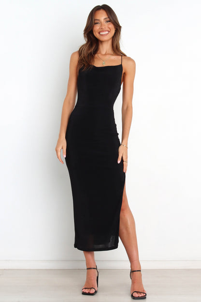 Robe de cocktail midi – Noir - Valerelle