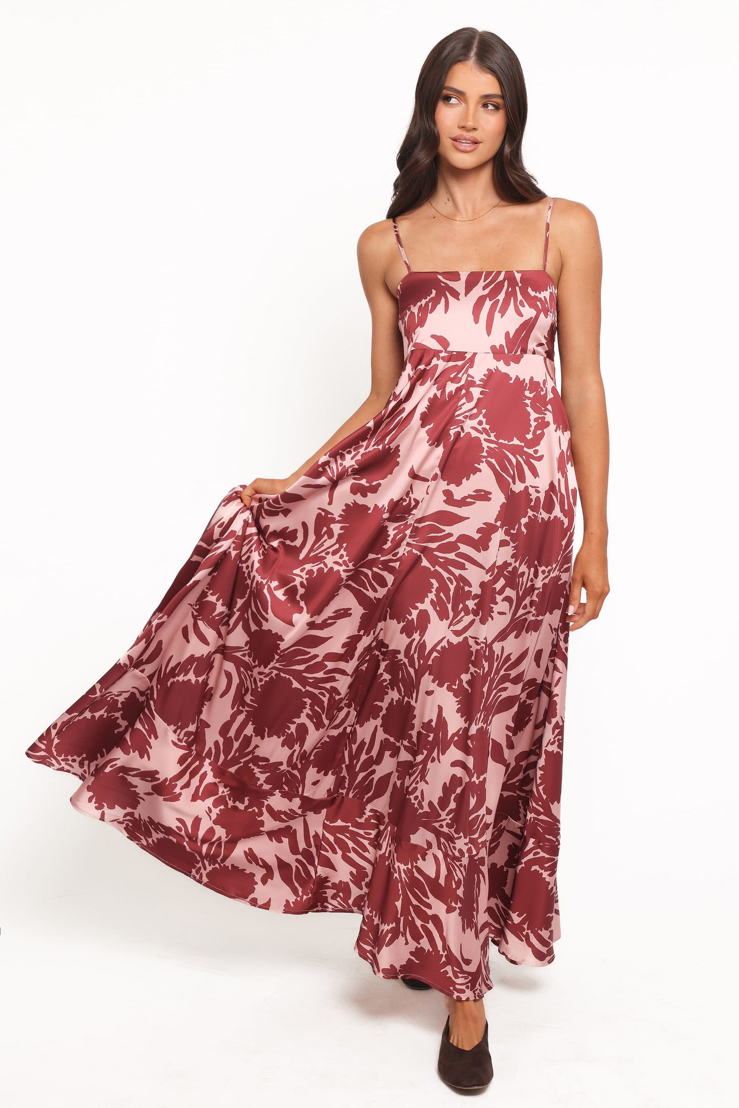 Robe de demoiselle d'honneur longue – Bordeaux - vue 2 - Valerelle