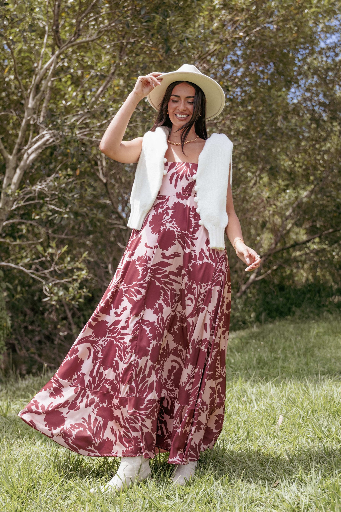 Robe de demoiselle d'honneur longue – Bordeaux - Valerelle