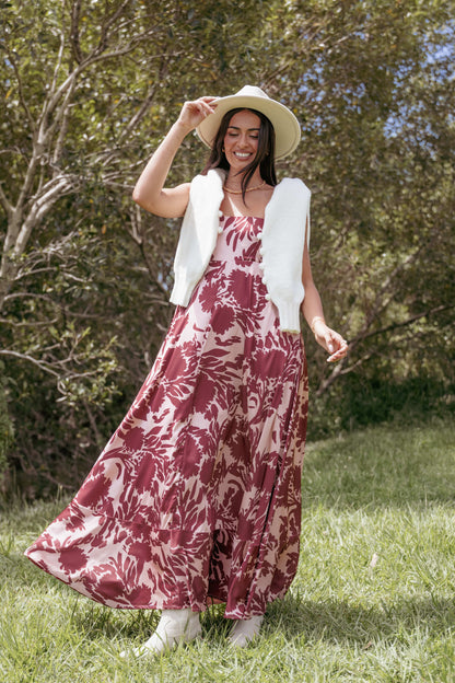 Robe de demoiselle d'honneur longue – Bordeaux - Valerelle