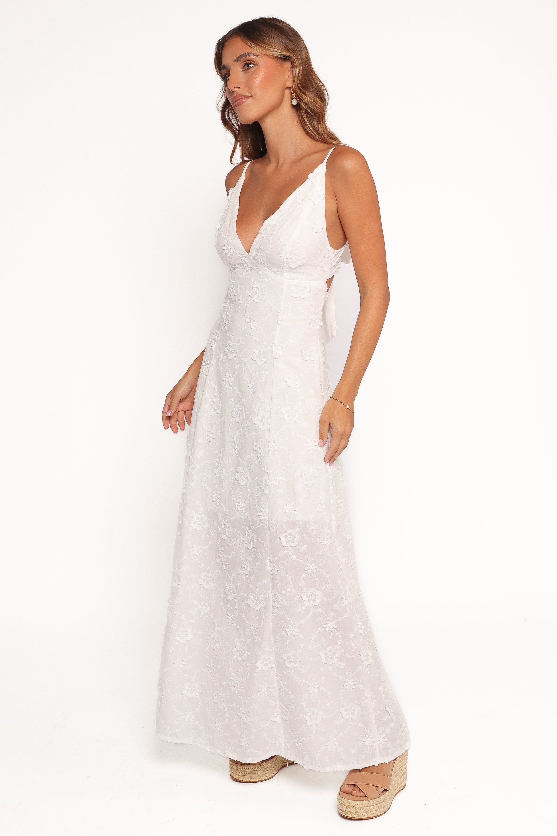 Robe de demoiselle d'honneur longue – Blanc - vue 4 - Valerelle
