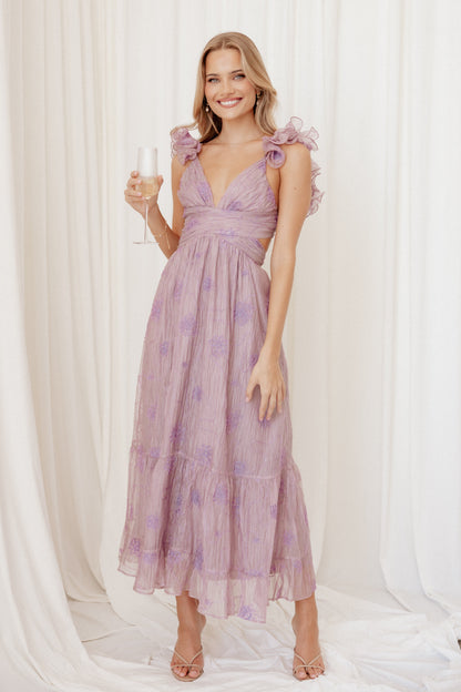 Robe de soirée longue – Lilas - vue 2 - Valerelle