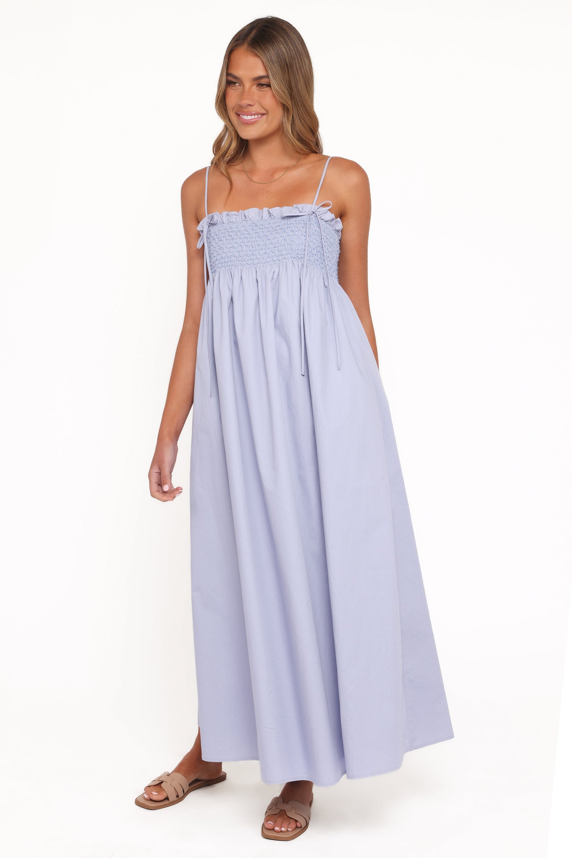 Robe de demoiselle d'honneur longue – Bleu - vue 4 - Valerelle