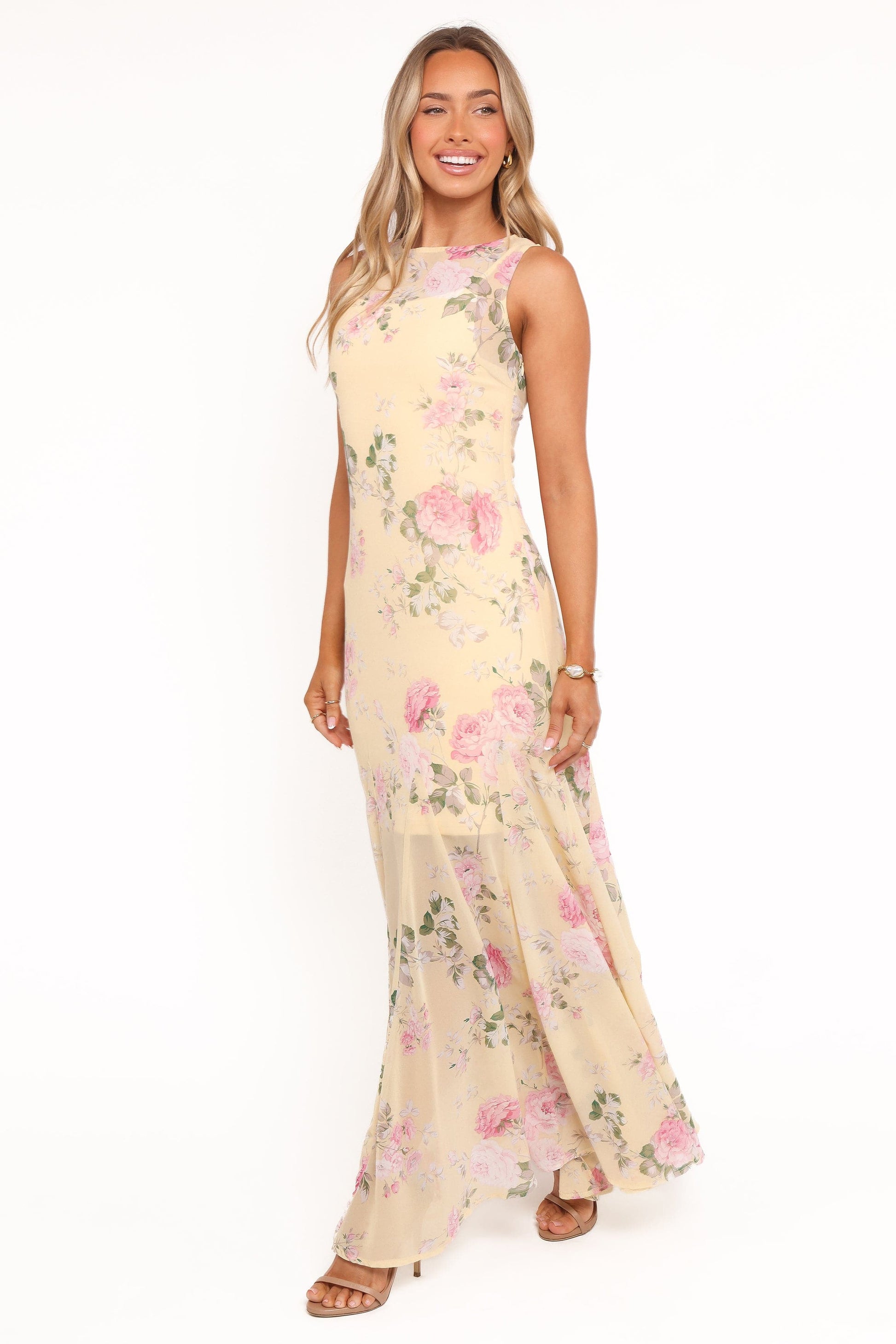 Robe d'invitée de mariage longue – Jaune - vue 4 - Valerelle