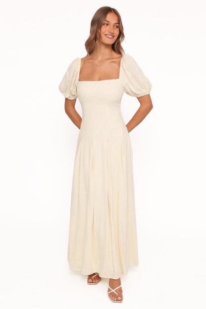 Robe d'invitée de mariage longue – Jaune - vue 2 - Valerelle