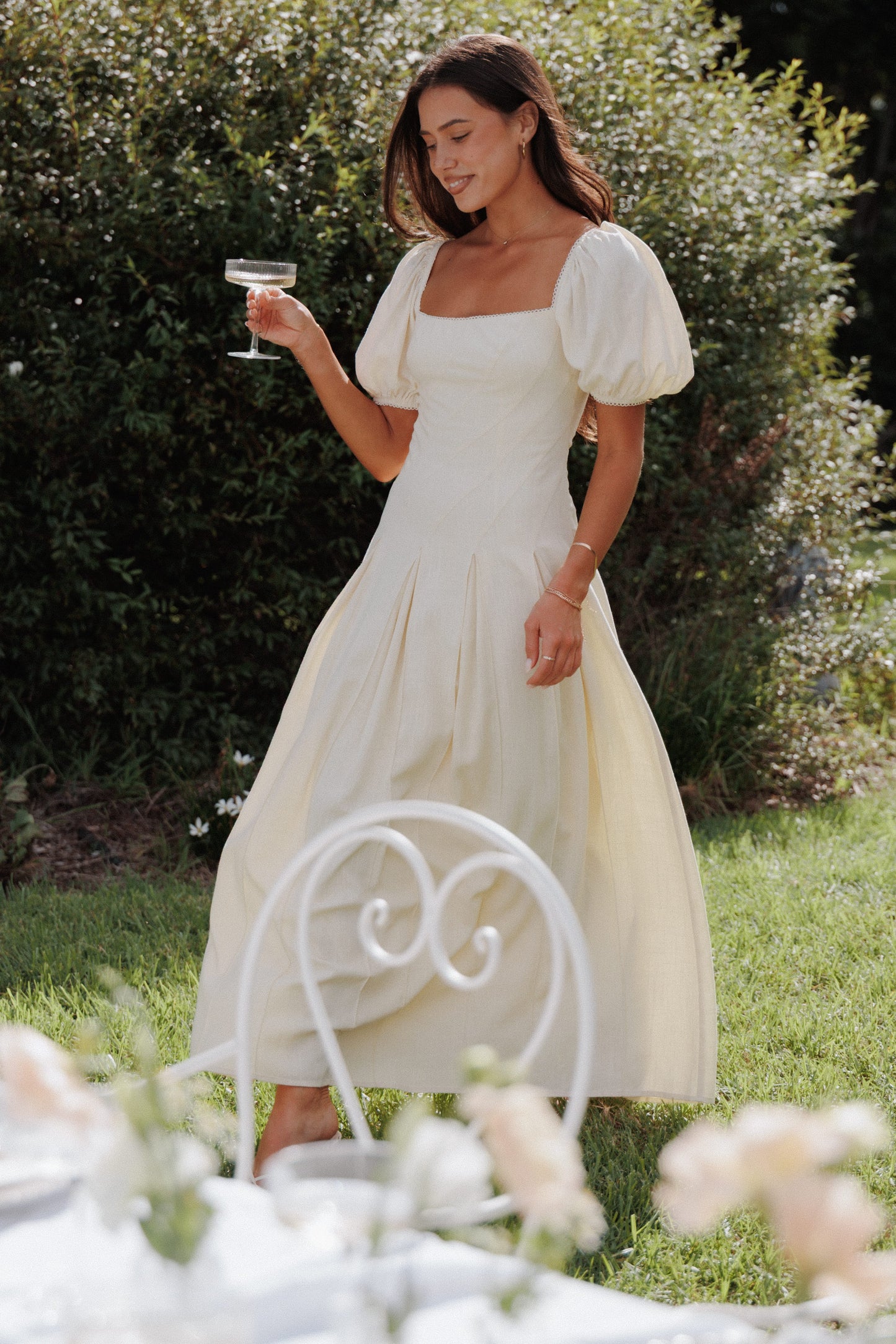 Robe d'invitée de mariage longue – Jaune - Valerelle