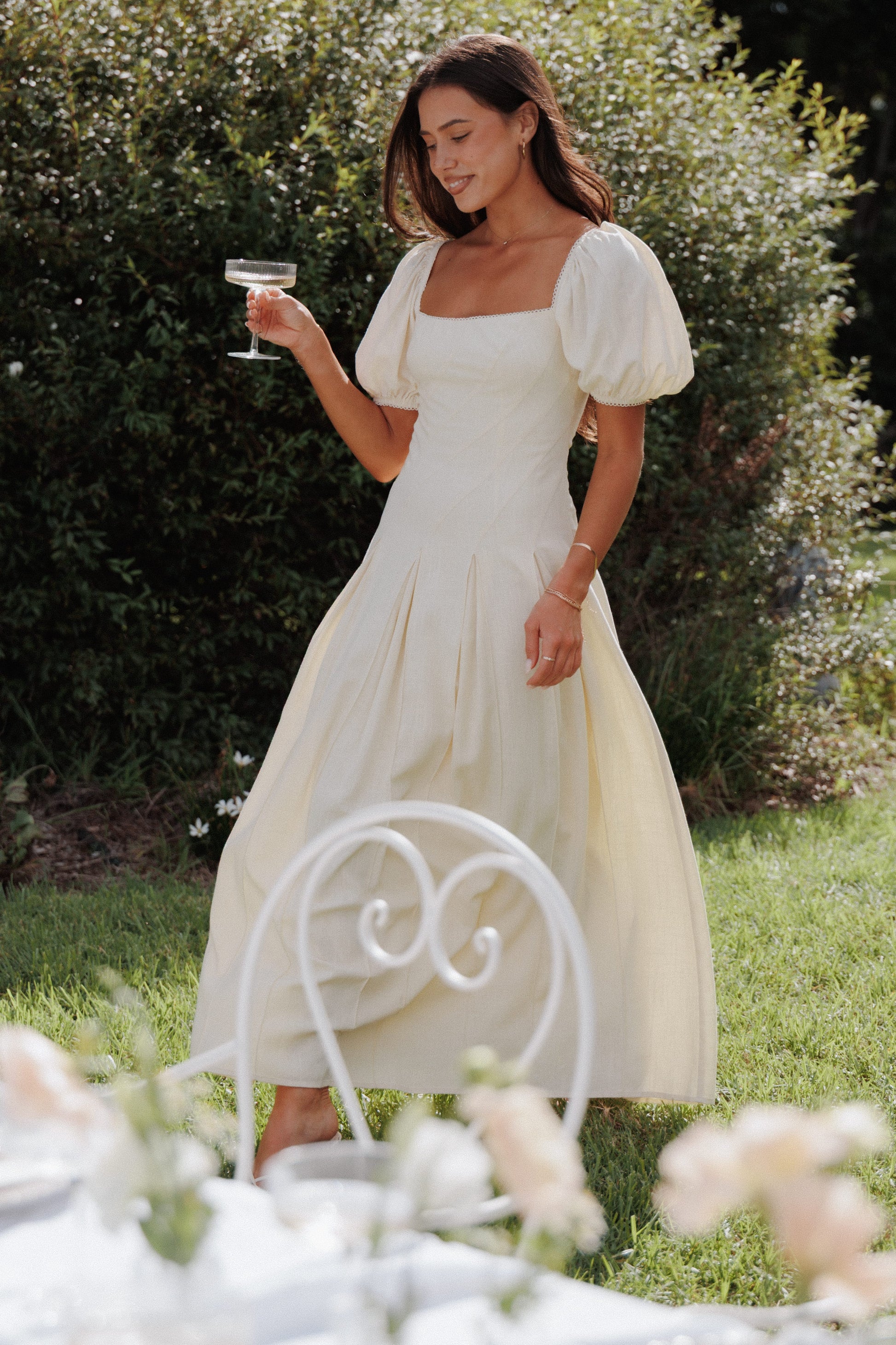 Robe d'invitée de mariage longue – Jaune - Valerelle