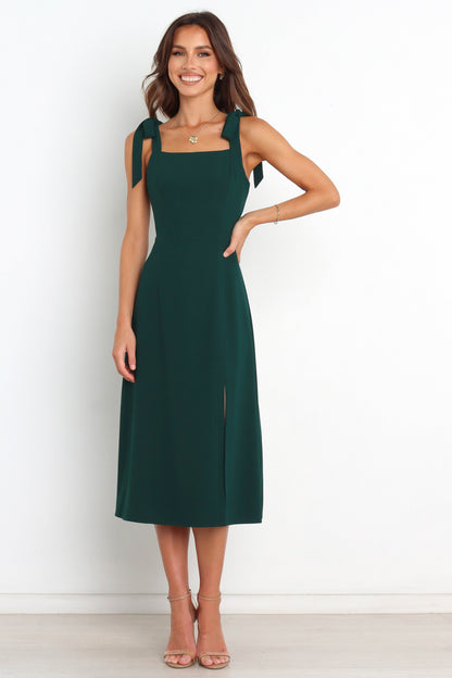 Robe de cocktail midi – Vert émeraude - vue 2 - Valerelle