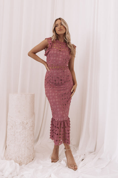 Robe de cocktail midi – Rose - vue 2 - Valerelle