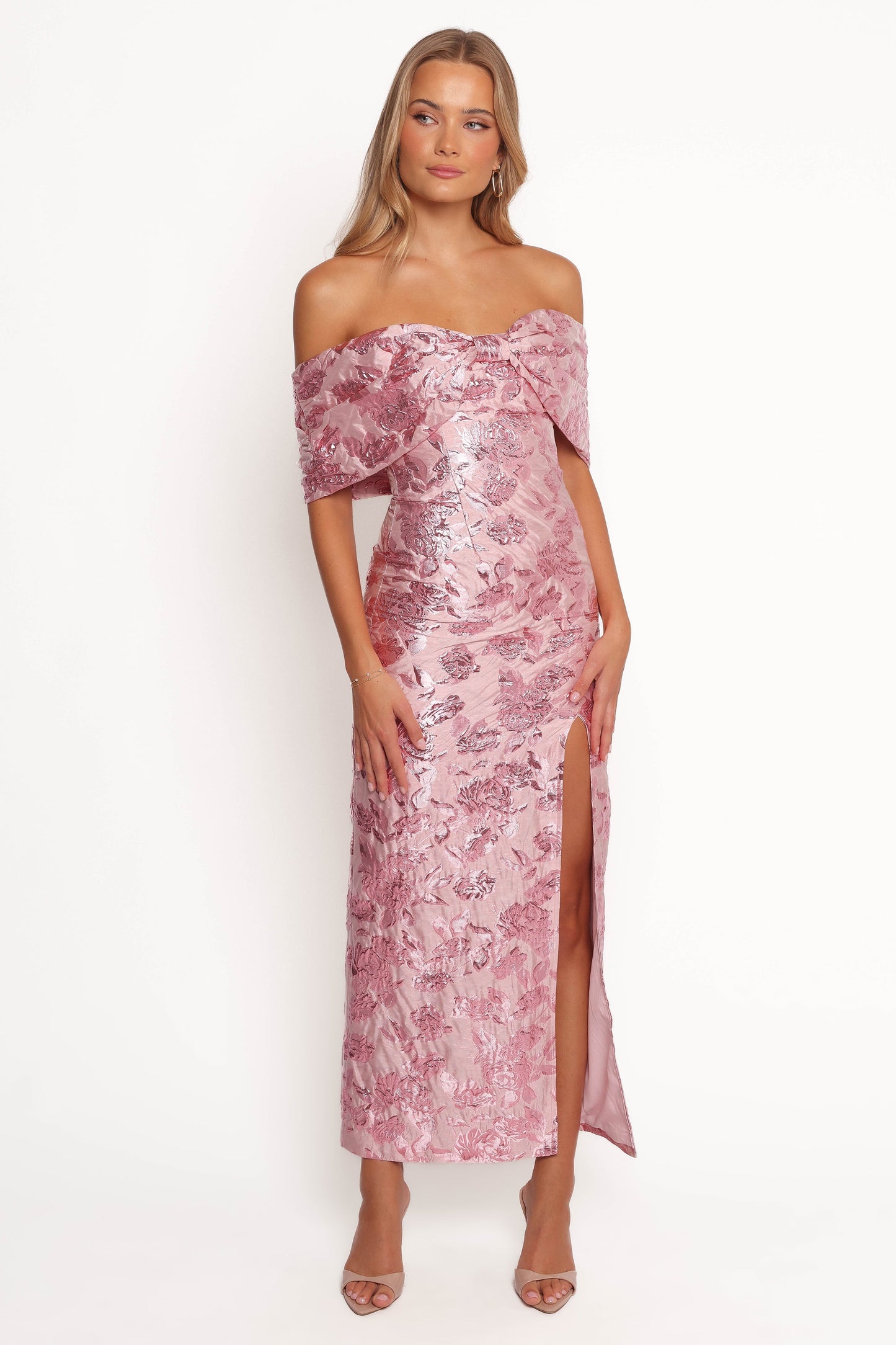 Robe d'invitée de mariage longue – Rose - vue 2 - Valerelle