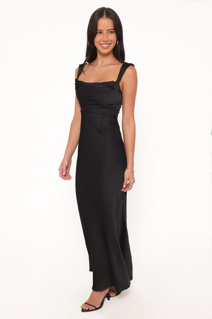 Robe de cocktail longue – Noir - vue 4 - Valerelle