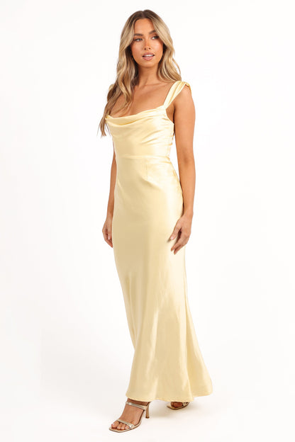 Robe de demoiselle d'honneur longue – Citron - vue 4 - Valerelle