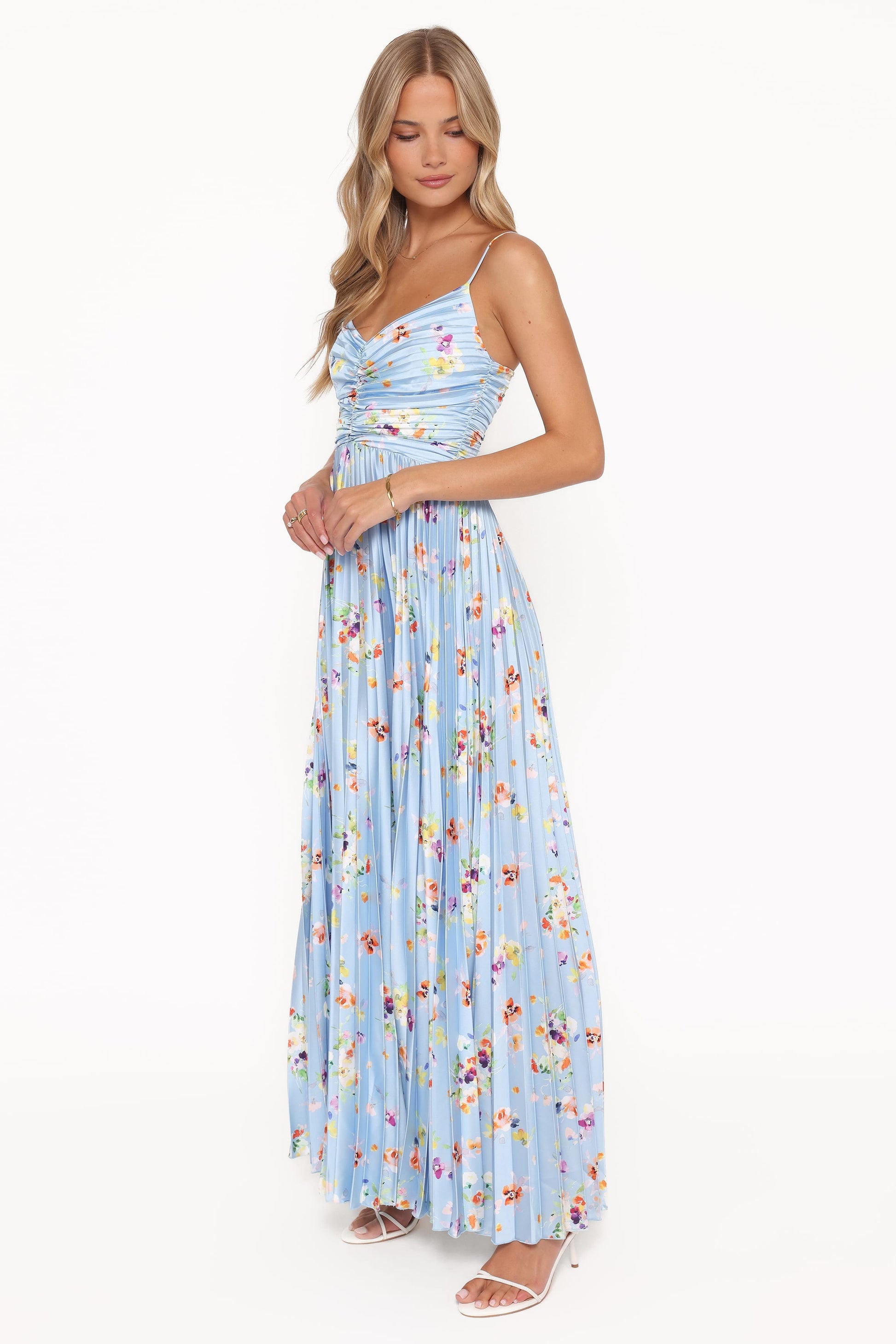 Robe d'invitée de mariage longue plissée – Imprimé floral - vue 4 - Valerelle