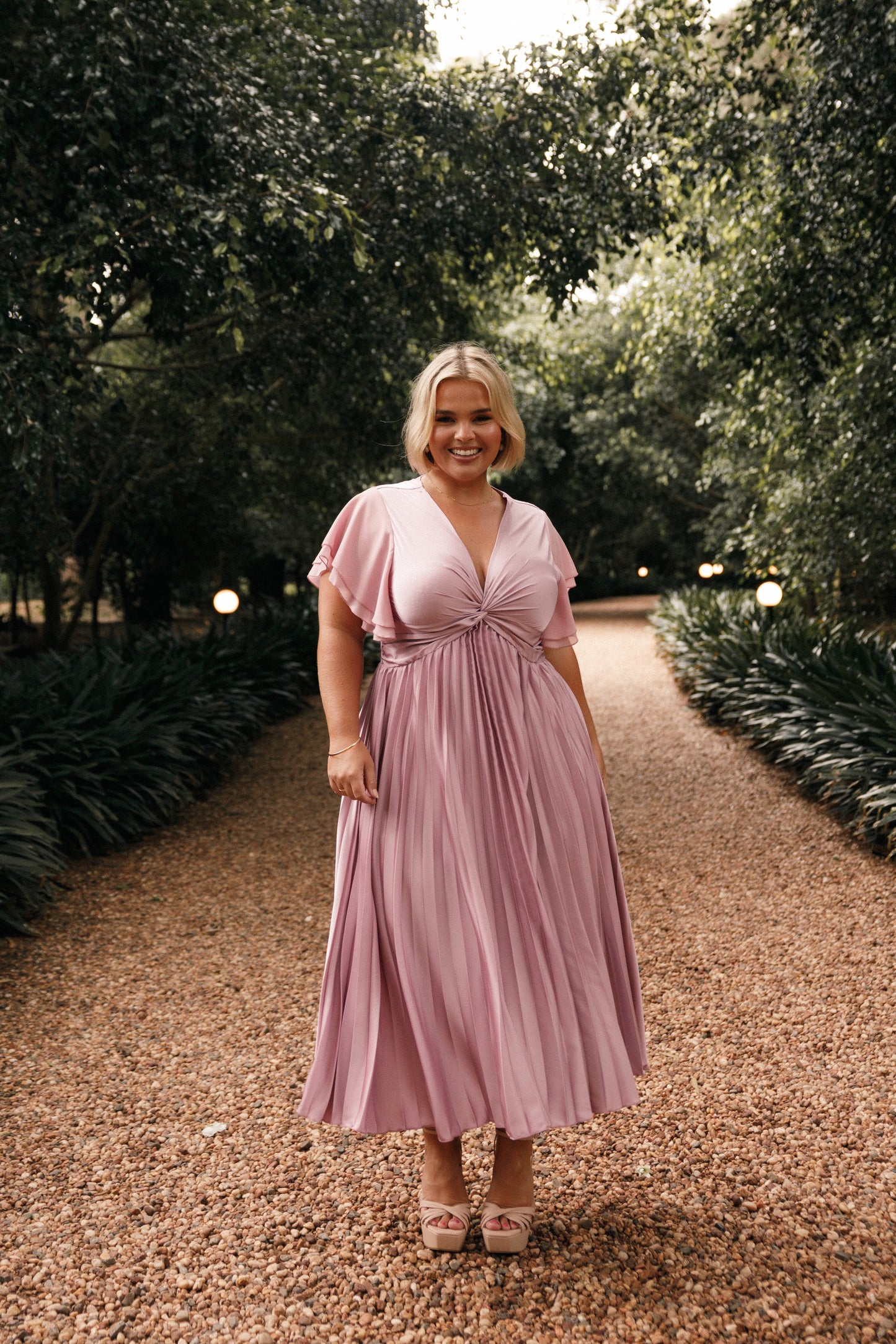 Robe de soirée midi – Vieux rose - vue 4 - Valerelle