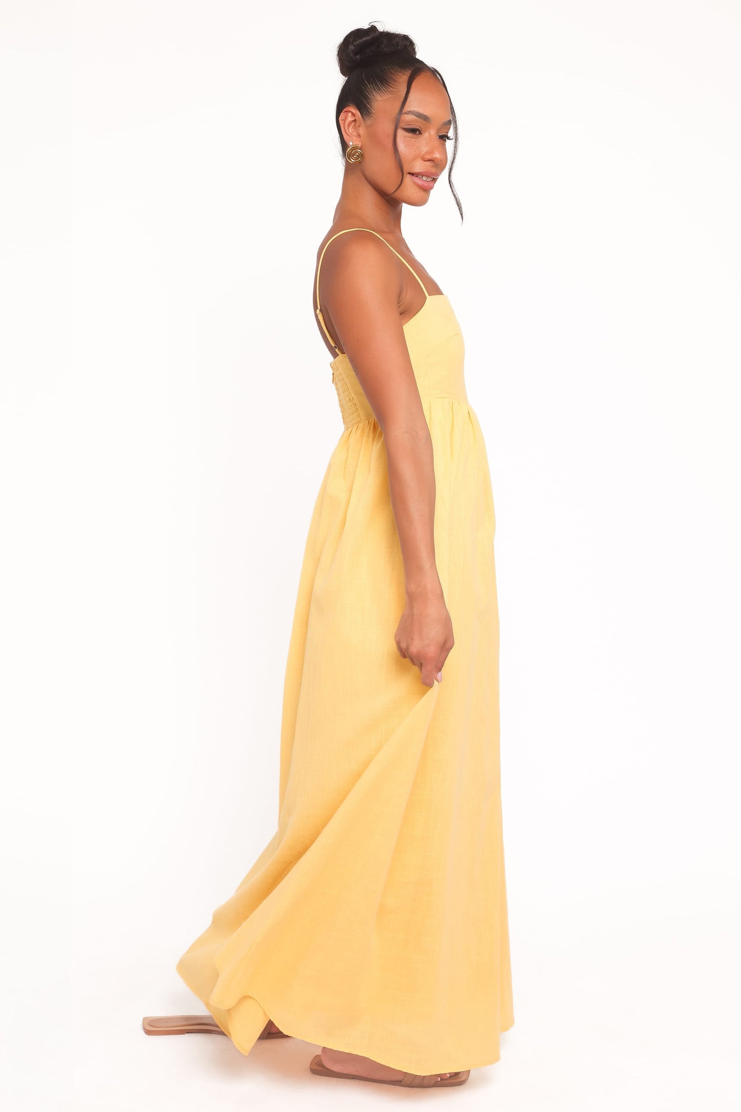 Robe de demoiselle d'honneur longue – Mangue - vue 4 - Valerelle