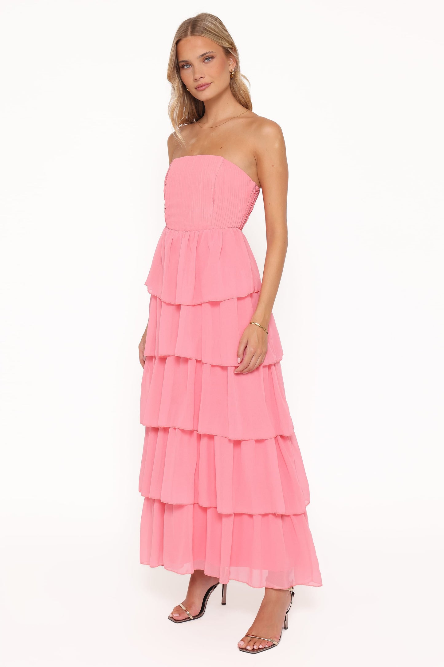 Robe d'invitée de mariage longue bustier – Corail - vue 4 - Valerelle