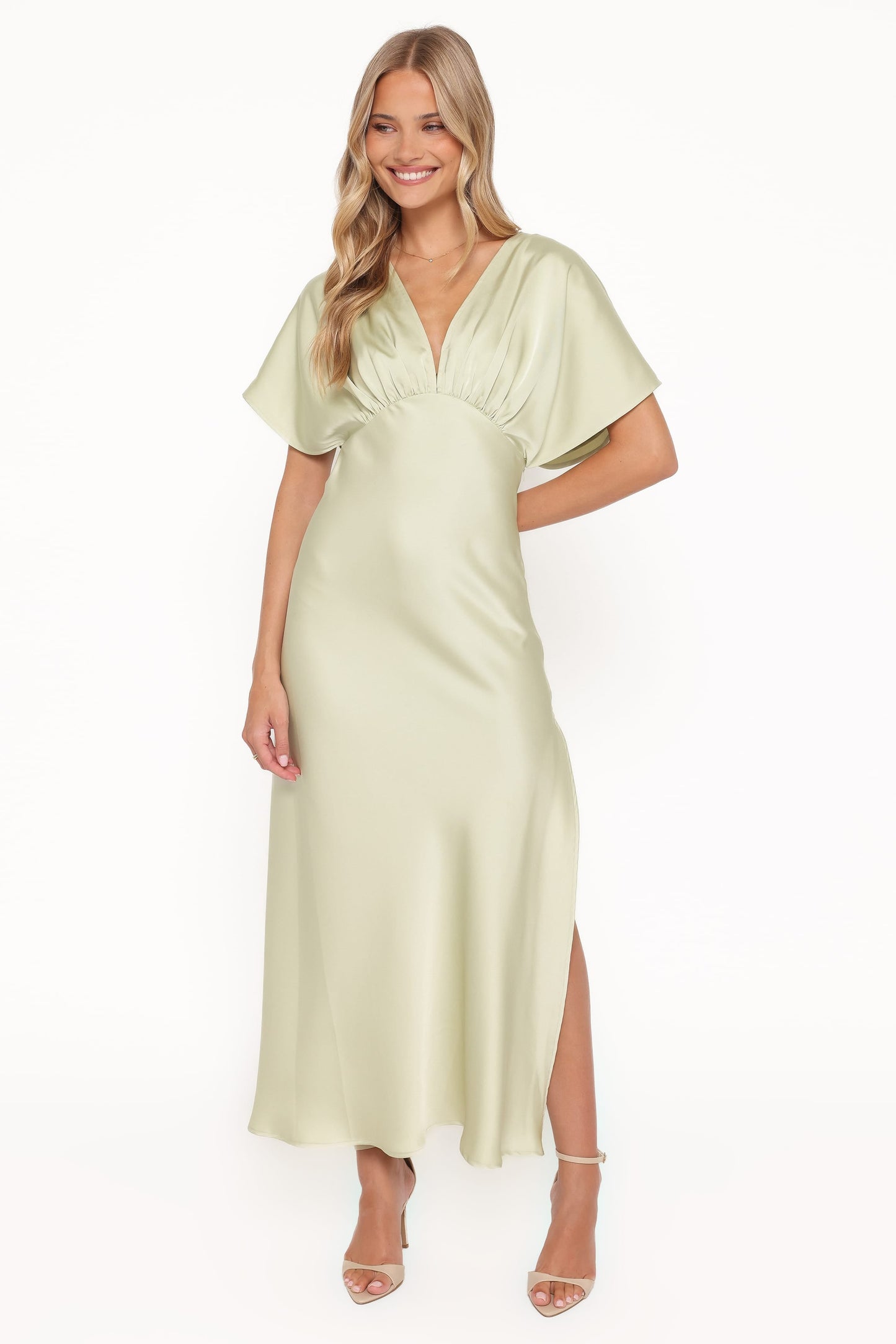 Robe d'invitée de mariage longue – Vert sauge - vue 2 - Valerelle