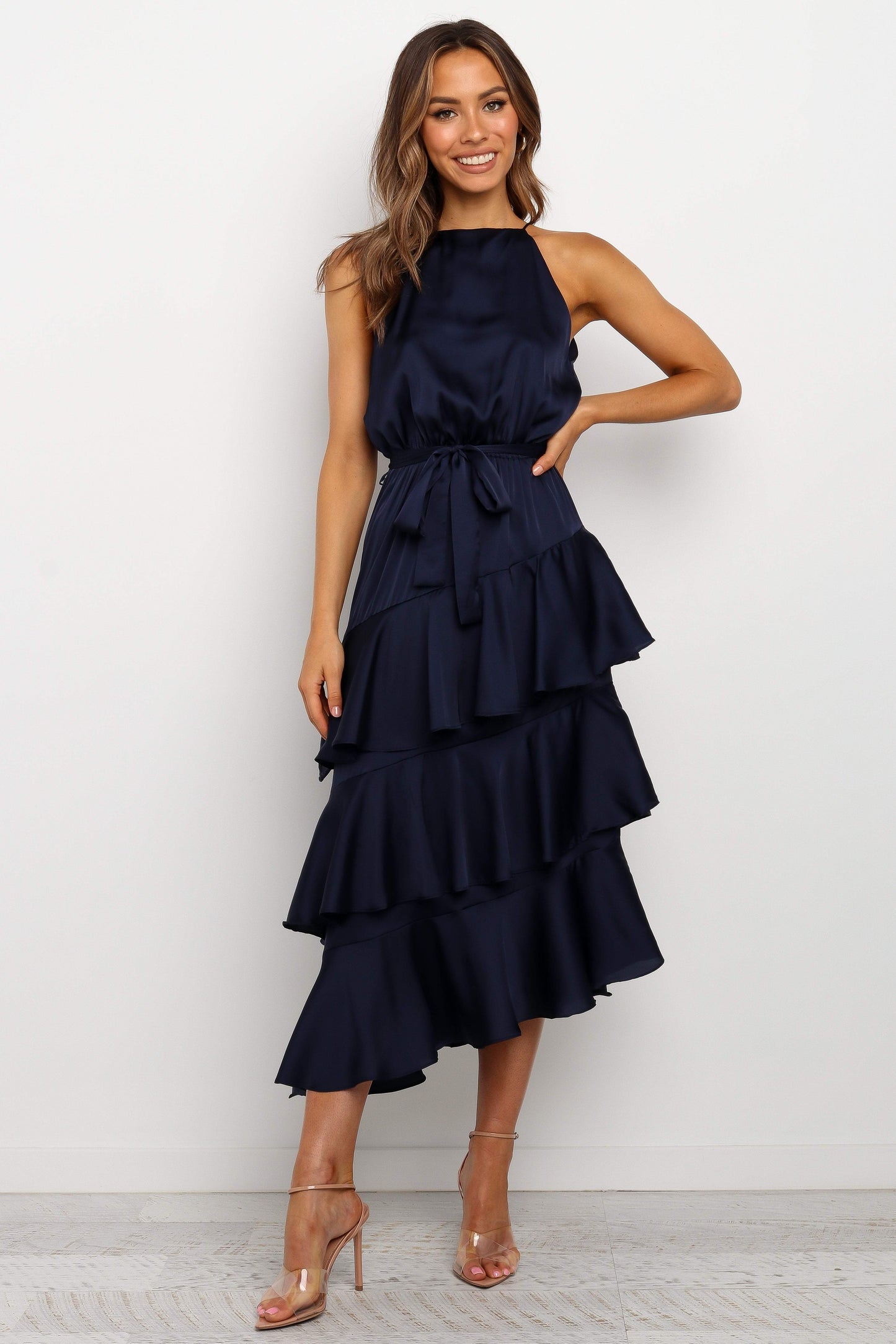 Robe de cocktail midi – Bleu nuit - vue 4 - Valerelle
