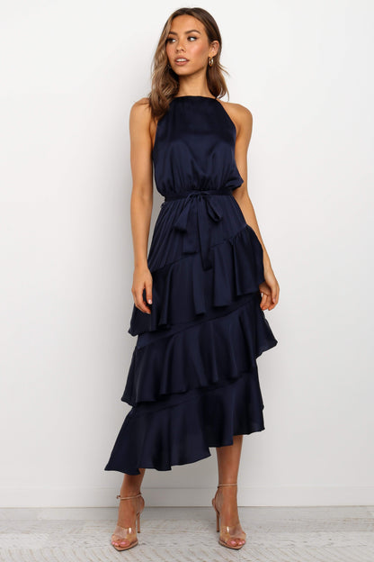 Robe de cocktail midi – Bleu nuit - vue 2 - Valerelle