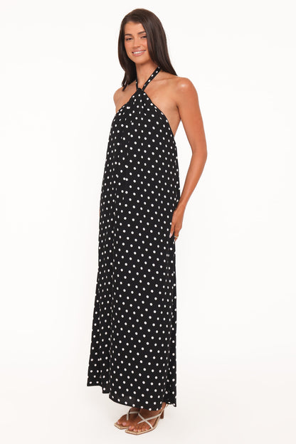 Robe d'invitée de mariage longue – Noir - vue 4 - Valerelle