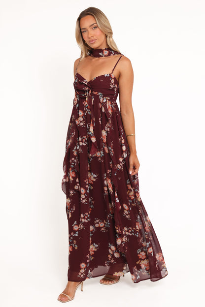 Robe de soirée longue – Imprimé floral - vue 4 - Valerelle
