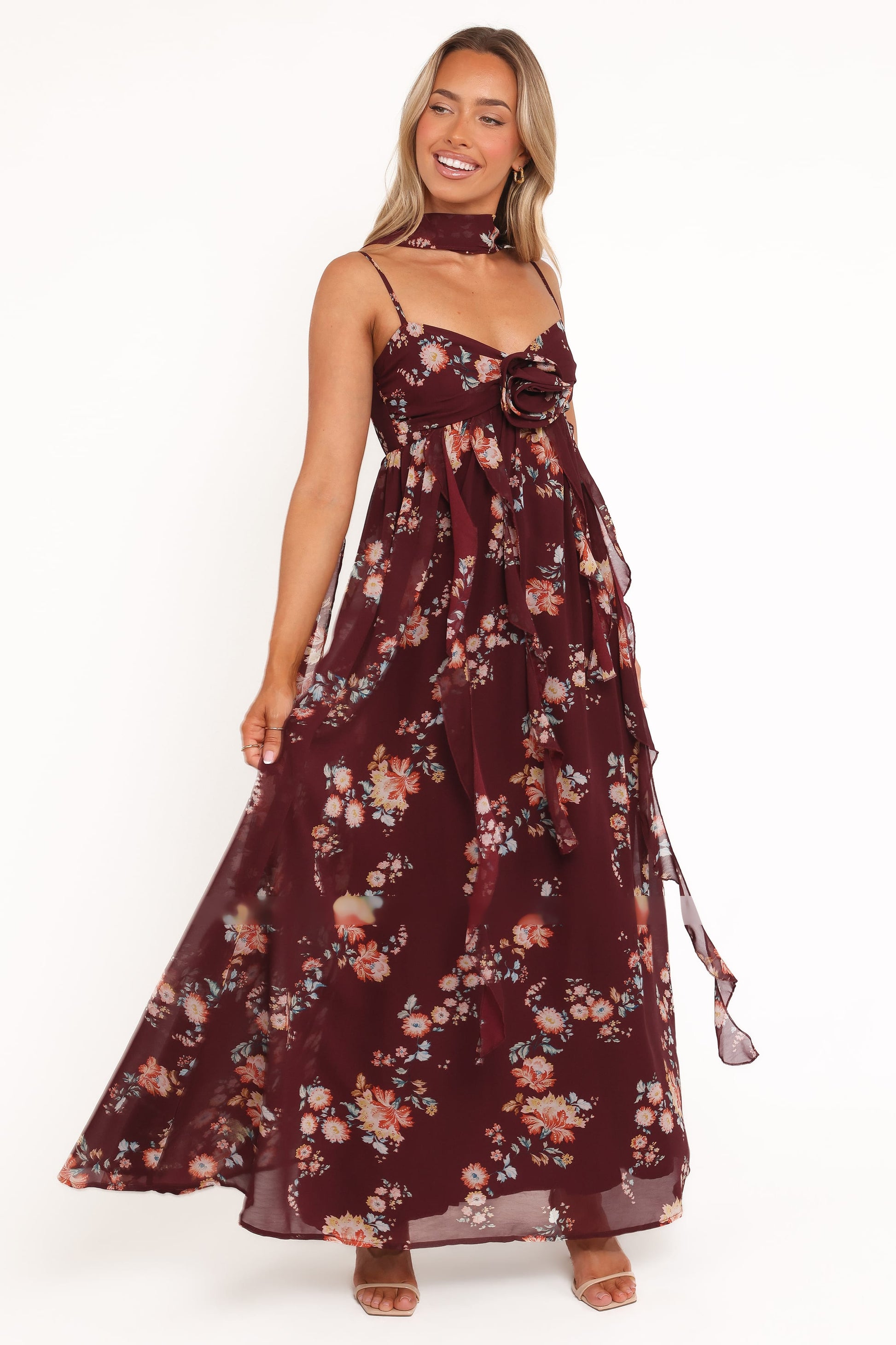 Robe de soirée longue – Imprimé floral - vue 2 - Valerelle
