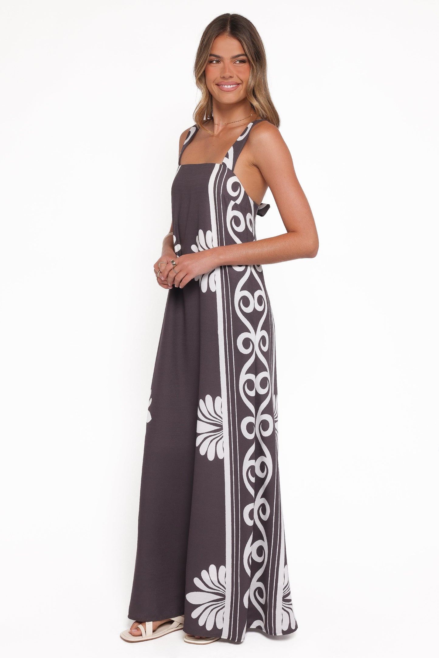 Robe de demoiselle d'honneur longue – Café - vue 4 - Valerelle