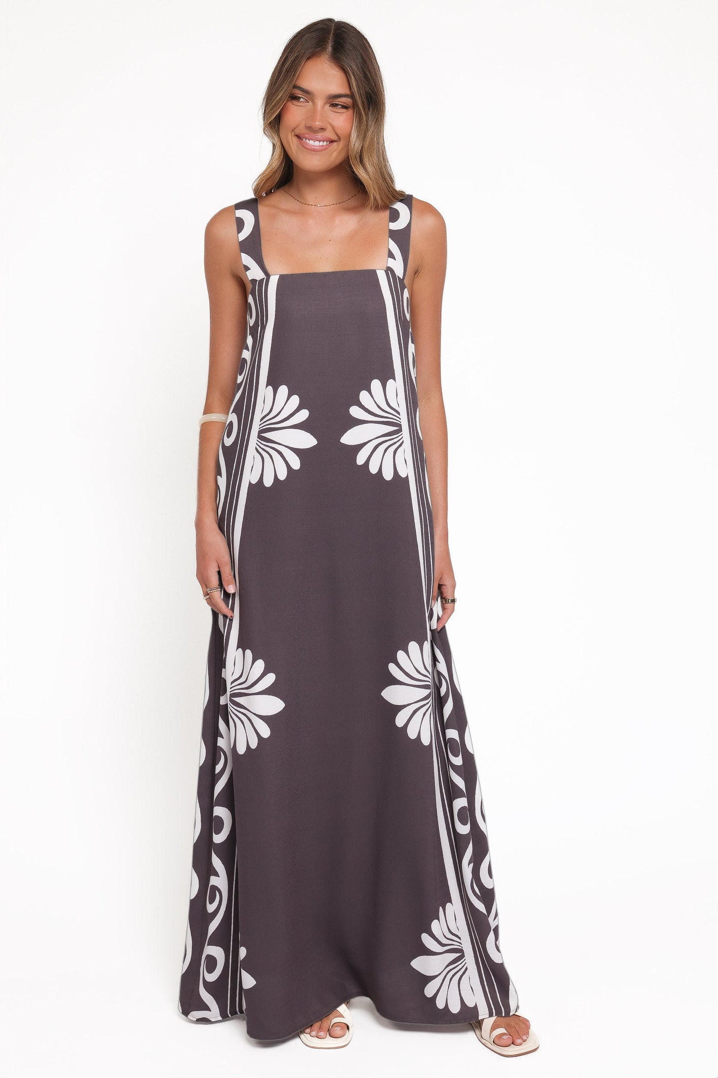 Robe de demoiselle d'honneur longue – Café - vue 2 - Valerelle
