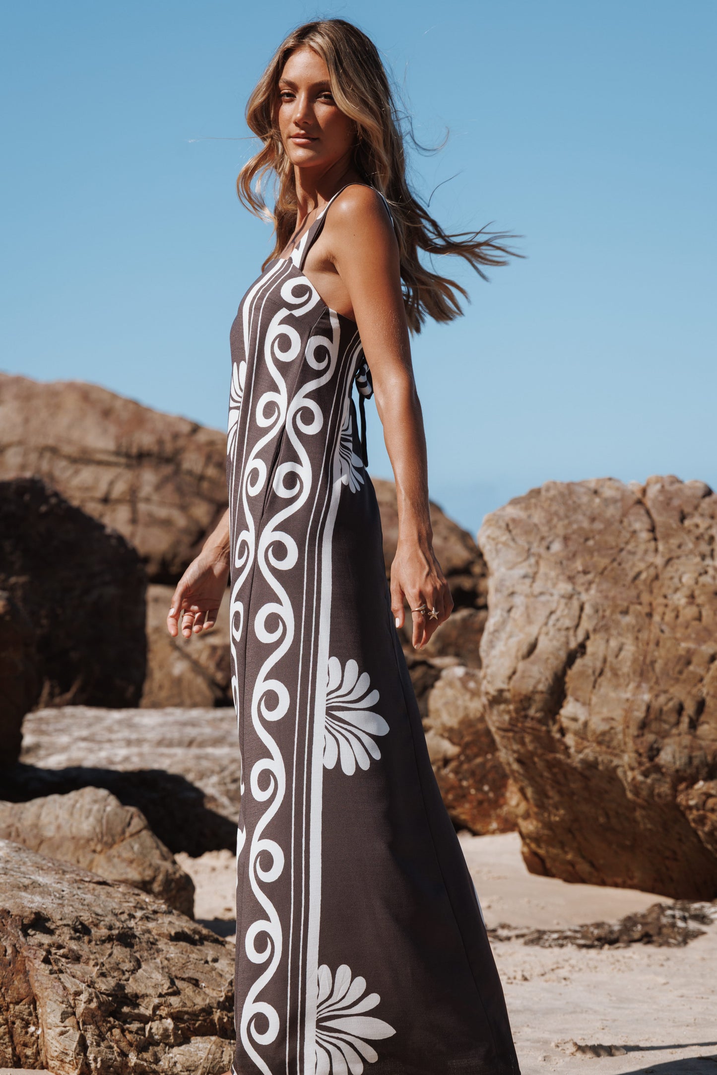 Robe de demoiselle d'honneur longue – Café - Valerelle