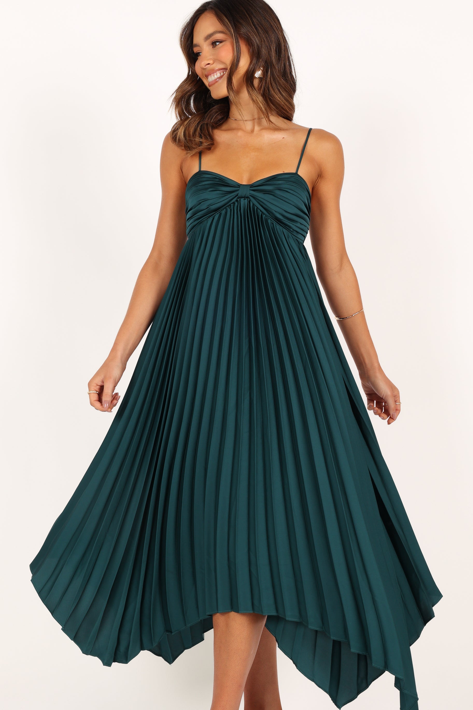 Robe de cocktail midi – Vert émeraude - vue 3 - Valerelle
